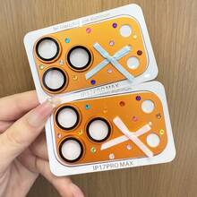 奢华闪耀钻石蝴蝶结头像保护膜，兼容苹果 17 Pro Max/17 Pro 镜头膜，兼容苹果 17 Pro 透明全包保护壳，配备金属钢化玻璃后置摄像头屏幕保护膜 - 藍蝴蝶鏡頭膜 - 查看 2