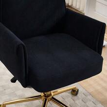 Height-Adjustable Office Swivel Chair With A Medium-High Backrest, Striped Upholstery, And Ergonomic Design – The Ideal Choice For Work, Study, Or Relaxation. The Medium Back Support Offers Excellent Support. - Black - View 5