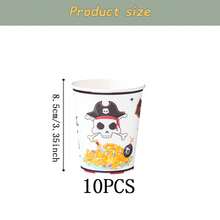 Cartoon Pirate Disposable Tableware Set, 7/9 Inch Party Plates, Disposable Paper Plates, Cups, Napkins, Suitable For Holidays, Weddings, Engagements, Birthdays, Parties, Celebrations - Multicolor - View 10