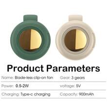 Portable Quiet Bladeless Waist Clip Fan, USB Rechargeable 3-Speed Adjustable, Hands-Free Body Cooling Device, Suitable For Construction Workers, Students In Summer - Multicolor - View 9