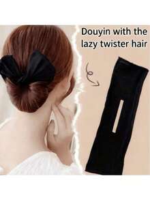 [Màu đen] [Kiểu ngẫu nhiên] [Dụng cụ tạo búi tóc nhanh] Dụng cụ tạo búi tóc thanh lịch, phụ kiện tóc nơ, vật dụng cần thiết cho kỳ nghỉ hè, trang điểm, trang trí nhà cửa, mùa hè - Nhiều màu - Xem 8