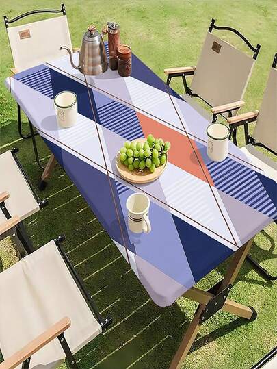 1pc Fashionable Plaid Polyester Tablecloth, Suitable For Outdoor Gatherings, Picnics, And Leisure Occasions, Perfect Choice For Travel