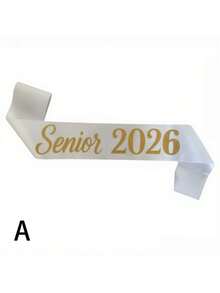 1 pièce Écharpe de cérémonie de remise des diplômes, ruban satin doré, écharpe 2026, écharpe exclusive pour cérémonie de remise des diplômes du lycée/université, accessoire photo pour fête de remise des diplômes, décoration de graduation pour étudiant, accessoire pour événement commémoratif du campus et fête de vacances - Plusieurs styles - Voir 3