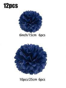 9pcs Navy Blue Paper Flower Balls, Navy Blue Fluffy Paper Flowers, Graduation Party Hanging Decor, Suitable For Scene Layout, Home Decor, Room Decor, Birthday Party, Wedding Gift, Corporate Graduation Gift, Christmas Decoration - Navy Blue Paper Flower Ball Set - View 11