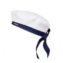 1 PC Navy Feng Sailor Hat Beret Female White Uniform Hat Ribbon Navigator Hat Shooting Stage Performance Crew Hat - Trắng - Xem 5