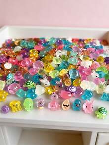 MINKOJA 100PCS/Glow-In-The-Dark Resin Mini Animals – Duck, Dolphin, Frog, Rabbit, Turtle Figurines. Battery-Free, Perfect For Garden, Party, Micro Landscape & Aquarium Decor. Absorb UV Light In Sunlight For A Stronger Glow At Night. - Multicolor - View 4