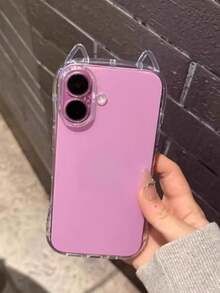 Transparent Anti-Drop Cat Ear Phone Case Compatible With Iphone 15 Pro Max, 16 Pro Max, 16 Pro, 14 Pro Max, 14 Pro, 13 Pro Max, 16, 17, 17 Pro, 17 Pro Max - Clear - View 3