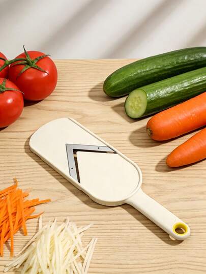 1pc Heavy Duty Cabbage Slicer - Stainless Steel Kitchen Tool, Suitable For Salad Preparation, Efficiently Shreds Vegetables, Comes With Storage Container - Ideal For Shredding Cabbage, Carrots, Cucumbers And More - Perfect For Home Cooking