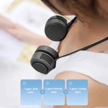 Portable Neck Fan Rechargeable 3 Speeds Wearable Personal Fan Quiet Battery Operated Semiconductor Cooling Fan For Home Office Travel Outdoors Black,Ventilatore Portatile  Ventilatore Da Tavolo - Neck Fan - View 11
