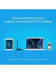 tp-link Gigabit Dual-Band USB3.0 Wireless Network Card, Desktop/Laptop WiFi Adapter Receiver, High Gain, Transmitter, TL-WN826N [Single Band 300M Plug And Play Version] - Black - View 6