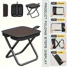 Heavy Duty Folding Camping Chair - Compact Portable Outdoor Chair, 150kg/330lbs Capacity, Lightweight Sturdy Frame, Easy Setup And Fold, Weather-Resistant Fabric, Suitable For Camping, Beach, Fishing, Gardening And Travel - Multicolor - View 4