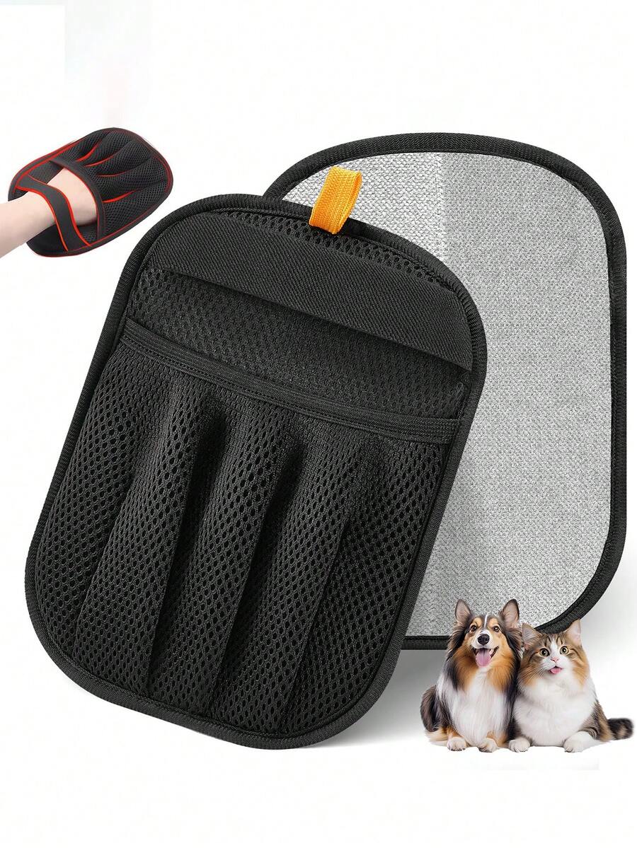 Upgraded 5-Finger Static Pet Deshedding Glove, Reusable Magic Pet Deshedding Brush, Suitable For Cats, Dogs, Laundry, Sofa, Carpet, Car Seats - Multicolor - View 1
