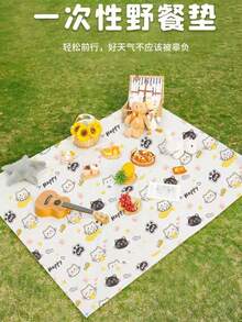 1 pieza Estera de picnic desechable, manta gruesa a prueba de suciedad y humedad para exteriores para 2 personas, impermeable para playa/césped/camping, clavija de suelo de color aleatorio - A - Ver 10
