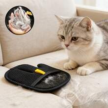 Cepillo para aseo de mascotas, guante de desensedado fácil de limpiar, cepillo para perros, herramienta universal de aseo para gatos y perros, suave y sin caída de pelo, lavable - Negro - Ver 3