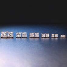 3对镀金/镀玫瑰金方形和圆形立方氧化锆耳环，优雅百搭时尚耳环，适合日常佩戴、送礼、派对、生日、情侣装等场合。 - 彩色 - 查看 8