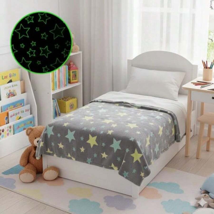 Children's Blanket 2.00x1.50m Glow In The Dark Anti-Allergic - 黃色 - 查看 1