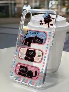 猫咪彩绘五芒星透明加厚防震手机壳，兼容三星 Galaxy S25/S25PLUS/S25 Ultra/A16/A36/A26/A56/A50/A12/A32/A52/A72/A51/A21S/A13/A14/S24/S24PLUS/S24Ultra、S22/A52/A53/A54/A55/S23、11/12Pro/12/12X/13/14/15/13Pro/14Pro/15Pro、10/9/Note9/12c/Note11pro/Note8Pro - 彩色 - 查看 2