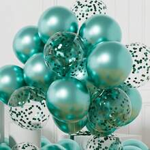 15 piezas/Set Globos de látex metálicos con lunares de papel de aluminio & globos con lentejuelas, para fiesta de cumpleaños, Día de la Madre, Día del Padre, graduación, aniversario, decoración de fiesta en el hogar & al aire libre, multicolor - Ver 13
