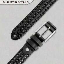 Men's Leisure Sports Hollow Braided Leather Belt, Suitable As A Personal Accessory Or A Gift For Men Halloween Summer, School Casual, Business, Boyfriend Husband Father Dad Men Gift, Daily Wear, Fashion, Teen, Outdoor, Vacation, Athletic, Travel, Street, Boho, Vintage Fall, Autumn, Halloween Autumn-Winter Accessories,Suitable For Teens, Youth,Men,Casual, Outdoor, Athletic, Vacation, Graduation Gifts, Birthday, Daily Wear - 棕色 - 查看 6
