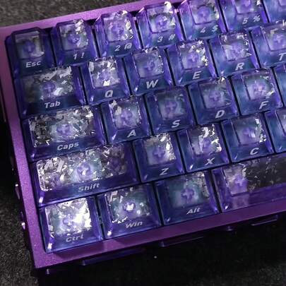 119-Key Purple Carbon Fiber Textured Side-Printed Keycaps, Carbon Powder Molded PC Side-Printed, Original Height, Anti-Slip, Stylish And Attractive, Perfect For Gifting. Keyboard Keycaps, Keycap Collectors, Keyboard Accessories, Mechanical Keyboard Keycaps, PC Keycaps, Cherry Keycaps, Hot-Swappable Keycaps.
