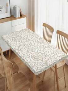 1 pieza Mantel de estilo estadounidense a la moda con estampado, mantel de poliéster impermeable adecuado para restaurante, cafetería, picnic al aire libre, decoración de mesa de jardín, primavera/verano - B - Ver 17