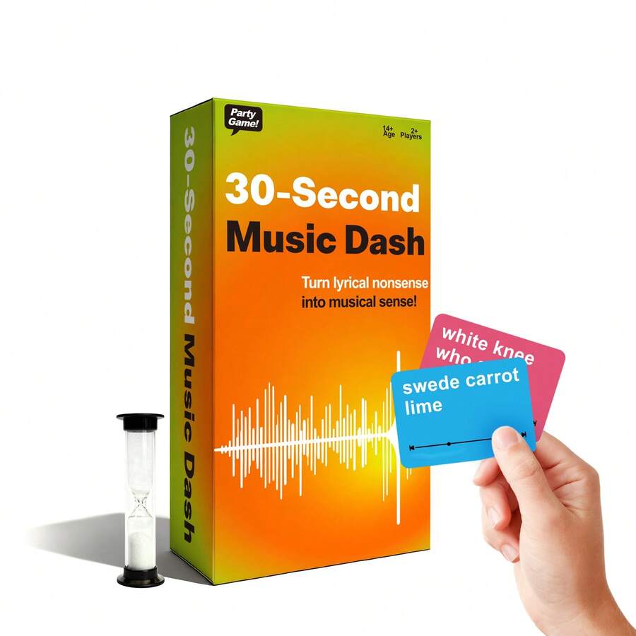 音乐冲刺派对卡牌游戏：团队歌词解码挑战，与时间赛跑，30秒倒计时，与朋友一起玩游戏之夜的趣味活动 - 彩色 - 查看 1