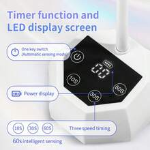 LIMEGIRL Đèn LED UV sạc lại SUN BM-19, pin 800mAh, cổ đèn linh hoạt giúp làm khô nhanh, thích hợp cho việc tự làm móng tại nhà và salon, món quà tuyệt vời dành cho phụ nữ. - trắng - Xem 3