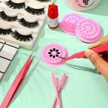 100PCS Plastic Eyelash Glue Holder Lash Tray, Disposable Lash Extension Glue Holder Pallet Pads For Eyelash Extensions - Multicolor - View 6