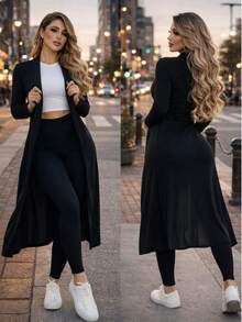 Set 3 pzs Mod. LESLY ENSAMBLE BLUSA PANTALÓN AJUSTABLE - Negro - Ver 3