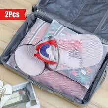 2 pièces Sacs de lavage de chaussures pour l'automne/l'hiver, sacs de blanchisserie en maille pour chaussures de sport, sacs de lavage de chaussures, sacs de lavage en tissu nid d'abeille gris avec fermeture éclair, 7 x 15 pouces convenant aux baskets, chaussures de sport, chaussures boostées, pantoufles - Voir 4