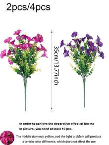 4pcs- Bright Multicolor Artificial Plant Flowers Outdoor Spring/Summer Decor, Pink Silk Daisies Eucalyptus Realistic Resistant, Suitable Indoor And Outdoor Decor Outdoor Home Planter Porch Patio Garden Window Patio Decor, Wedding And Home DecorPatio Garden Window Yard Decor,Decorations,Winter Decoration, New Year 2026 - Two Colors - View 8