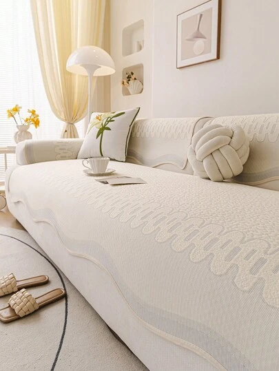 SANMOSPIN 1 tấm bọc ghế sofa mùa hè mát mẻ, chất liệu lụa, kiểu dáng tối giản hiện đại, có thể giặt máy, thân thiện với thú cưng, phù hợp với ghế sofa 1/2/3/4 chỗ ngồi, dùng trang trí phòng khách, phòng ngủ, văn phòng và nhà cửa.