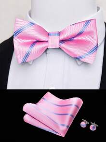 1 Set de Nœud Papillon en Soie de Couleur Claire, Spécifiquement pour les Smokings ou les Tenues de Soirée Formelles, Exclusif pour les Dîners Formels, les Mariages et Autres Occasions - Couleurs mélangées - Voir 14