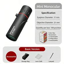 Kính viễn vọng một mắt cầm tay này mang đến khả năng quan sát rõ nét, sắc sảo ở khoảng cách cực xa nhờ thiết kế quang học tiên tiến. Được trang bị lăng kính truyền dẫn cao và công nghệ phủ nhiều lớp, nó tạo ra hình ảnh sáng, sắc nét mà không bị tối góc hay quang sai màu, giúp bạn quan sát các cảnh vật ở xa một cách sống động. - Kính viễn vọng 300*25 - Xem 11