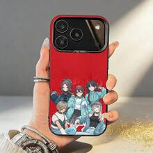 Funda de teléfono G-Girl Anime BandS C-Cry para iPhone 17, 16, 15, 14, 13, 12, 11, Pro, MAX, de silicona negra mate gris. - Rojo - Ver 3