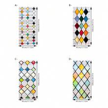 1/4pcs Colorful Geometric Diamond Glass Window Film, Rainbow Catcher Static Cling Privacy Glass Sticker, Removable PVC Decal For Bathroom, Home, Office - Diamond-shaped Color Film - View 16