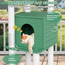 Árbol para gatos de 72 pulgadas de alto casa para gatos al aire última intervensión condominio grande resistente a la intemperie con poste para rascar gatos para torres para gatos - como en la foto - Ver 3