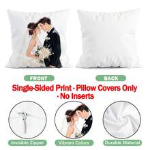 4 件套婚礼礼物图案枕套，单面印花抱枕套，适用于客厅、卧室、家居装饰，四季皆宜 - 彩色 - 查看 4