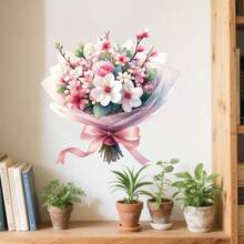 1pc Lace Bow Floral Window Sticker, Includes Daisy & Rose Patterns, DIY Removable Self-Adhesive Decorative Sticker, Suitable For Mother's Day, Living Room, Bedroom, Study, Office - Mother's Day - View 11