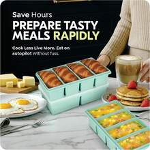 Silicone Soup Freezer Molds With Lids, 2 Cup & 1 Cup Combo, Soup Container Style Cube Trays, Reinforced Steel Rims, Freezing Broth, Meal Prep And Other Dishes, Dishwasher & Oven  - 2 Pack - màu xanh lá - Xem 7