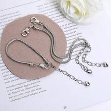 3pcs Snake Bone Chain Bracelet DIY Set, With Heart-Shaped Lobster Clasp, European Style, Suitable For Christmas, Valentine's Day Handmade, Creative Bracelet Accessories, Gift For Lover, Blessing, New Year, Women & Girls Jewelry Supplies, Bracelet & Anklet Making, Beading Jewelry Crafting - Multicolor - View 1