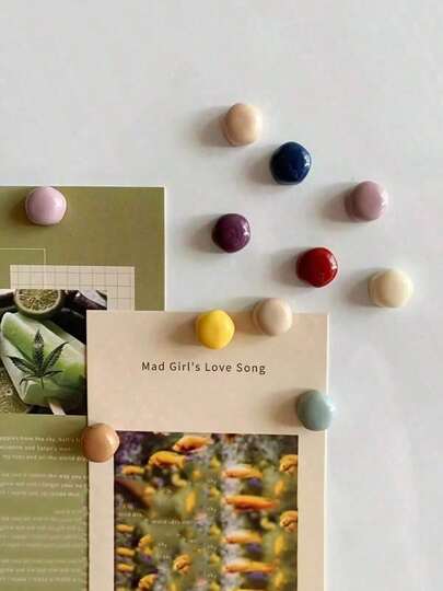 2/4/6/8/10pcs Colorful Circular Decorative Refrigerator Stickers - Decorative Magnets, Refrigerator Magnets, Suitable For Refrigerators, Dishwashers, Cabinets, Home/Office Decoration And Holiday Gifts, Refrigerator Storage, Kitchen, Office Whiteboards, Storage Cabinets And Dishwashers