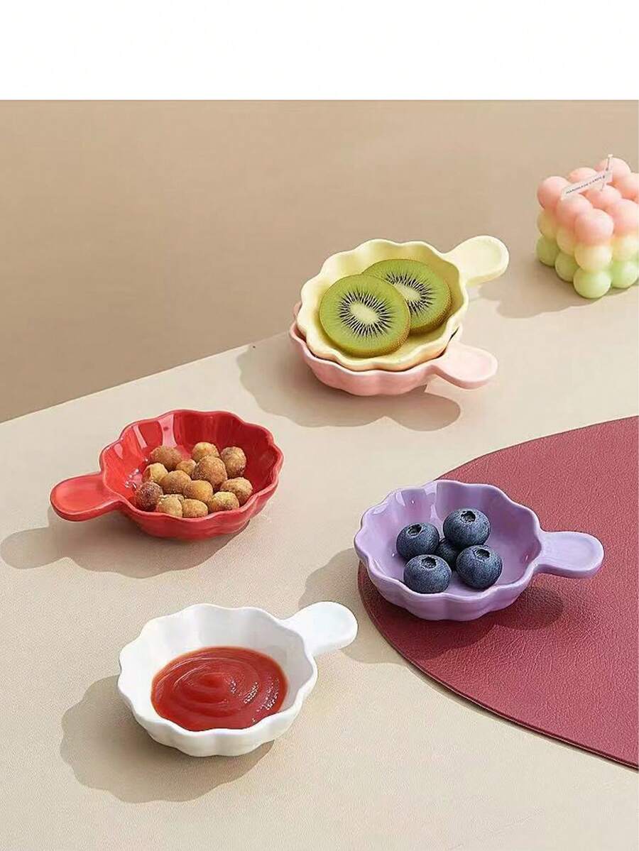 1 chiếc đĩa đựng nước chấm kiểu kem, đĩa đựng gia vị lẩu bằng gốm sứ sáng tạo dùng trong gia đình, đĩa đựng nước chấm nướng BBQ rất đẹp mắt, đĩa đựng nước tương và giấm. - Nhiều màu - Xem 1