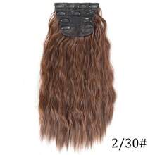 18-32 Inch 4pcs/Set Water Wave Clip-In Hair Extensions, Thick Density Full Head For Women - Multicolor - View 32
