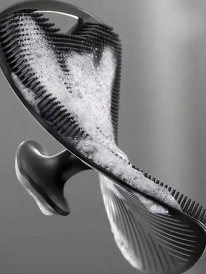 Bàn chải tẩy tế bào chết toàn thân bằng silicon, bàn chải rửa mặt, bàn chải làm sạch cơ thể thủ công, bàn chải tẩy tế bào chết khi tắm và bàn chải massage nhẹ nhàng trong bồn tắm, tay cầm chống trượt tiện dụng, thích hợp cho massage khi tắm và làm sạch da.