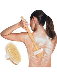 1 Set Body Exfoliating Brush, Detachable Long Handle Body Brush, Face Cleansing Brush, Foot & Back Massage Brush, Easy To Use Gentle Bath Brush, Suitable For Bathroom Shower And Bath - View 13