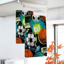 2/4/48pcs 2026 World Cup Football Pattern Print Kitchen Towels - Super Soft, Highly Absorbent Polyester Dish Towels & Hand Towels, Ideal For Holiday, Kitchen, Party Decor - Multicolor - View 3
