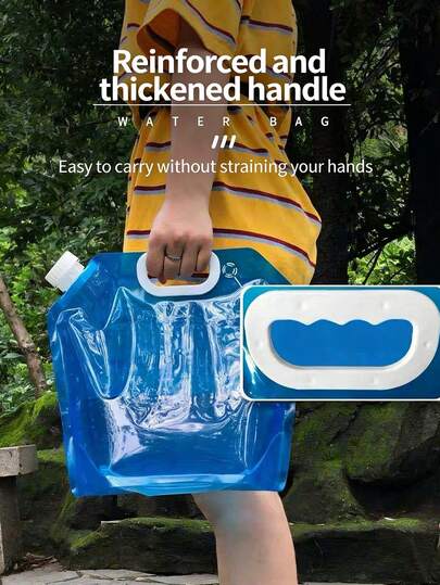 1 pieza Bolsa de agua para camping de 5 litros/10 litros, cubo de agua plegable portátil, contenedor de agua de gran capacidad, contenedor de agua plegable portátil con válvula: perfecto para camping al aire libre, picnics y barbacoas. Bolsa de almacenamiento de agua para camping, de gran capacidad, fácil de transportar.