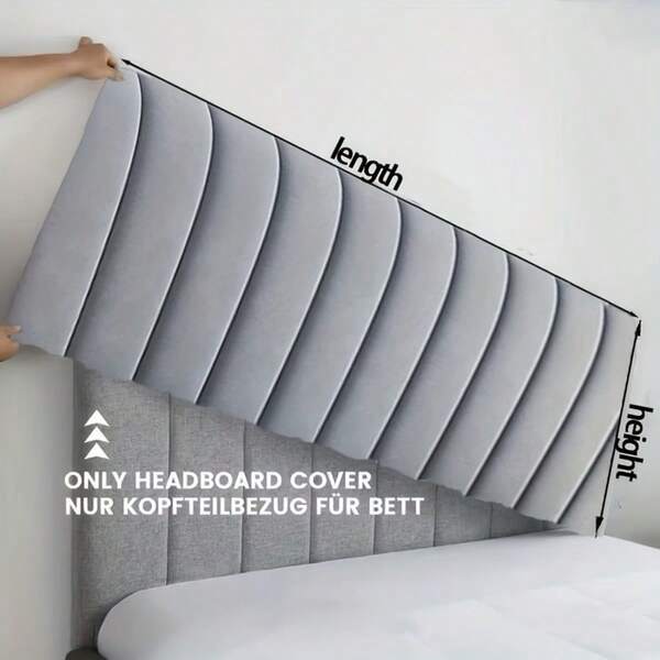 Thickened Velvet Headboard Cover, Full Wrap-Around Dust-Proof And Anti-Collision Headboard Cover, Soft Double-Sided