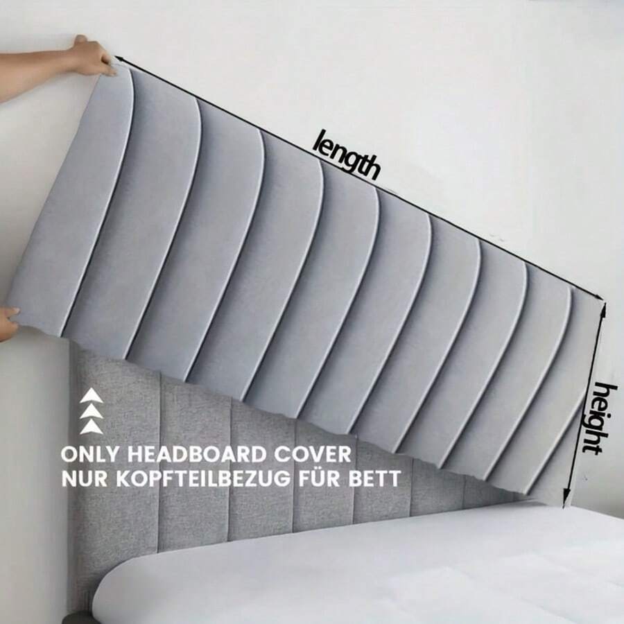 Thickened Velvet Headboard Cover, Full Wrap-Around Dust-Proof And Anti-Collision Headboard Cover, Soft Double-Sided